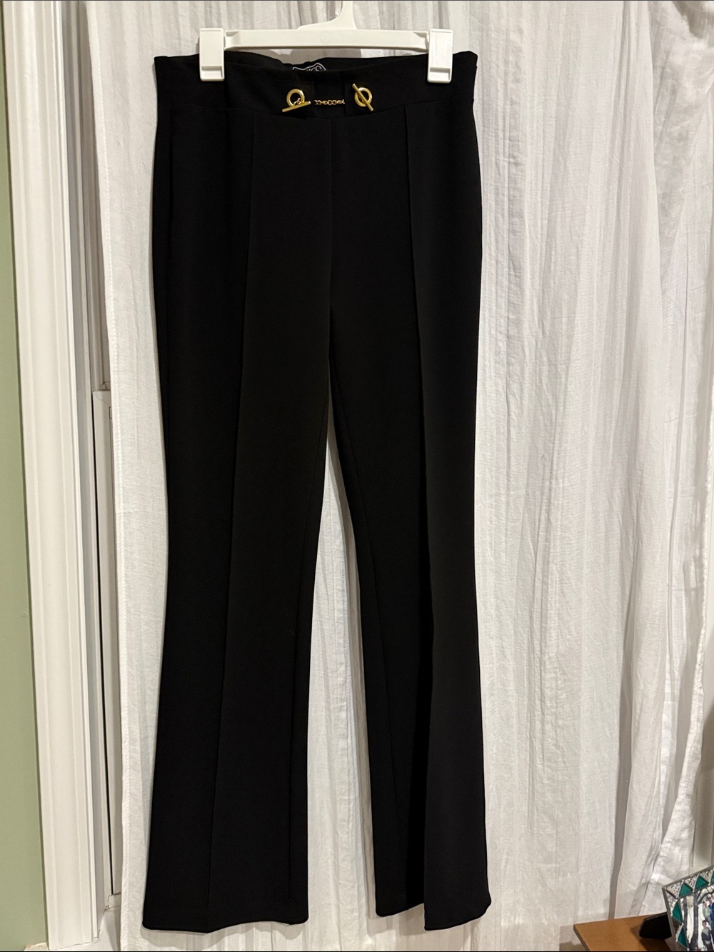 Women's Black Slightly Flared Dress Pants - Classic Tailored Fit